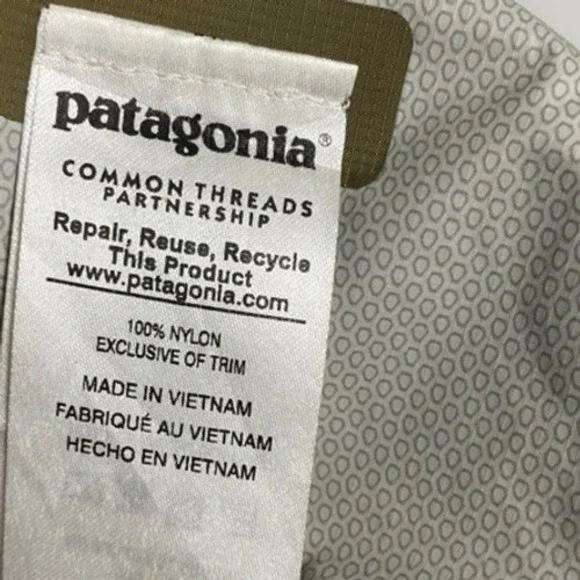 Patagonia Mens Sz S Houdini Full Zip Lightweight‎ Windbreaker Jacket Gray Khaki